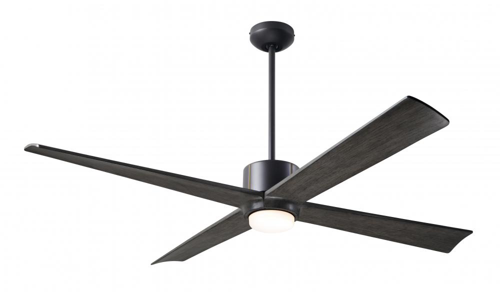 Nouveau DC Fan; Dark Bronze Finish w/ Brass; 56" Ebony Blades; 17W LED; Wall Control