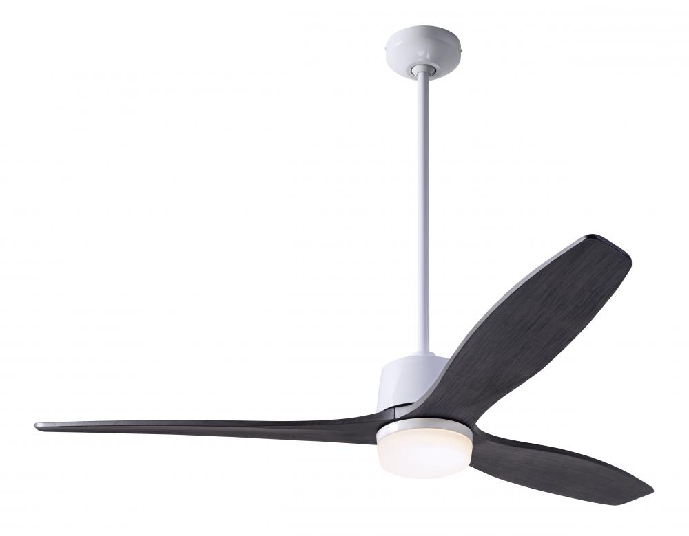 Arbor DC Fan; Gloss White Finish; 54" Ebony Blades; 17W LED; Wall/Remote Combo Control