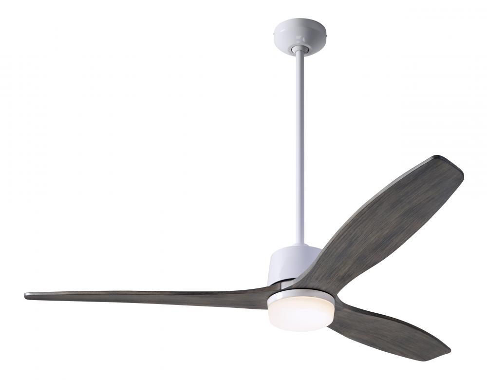 Arbor DC Fan; Gloss White Finish; 54" Graywash Blades; 17W LED; Wall Control