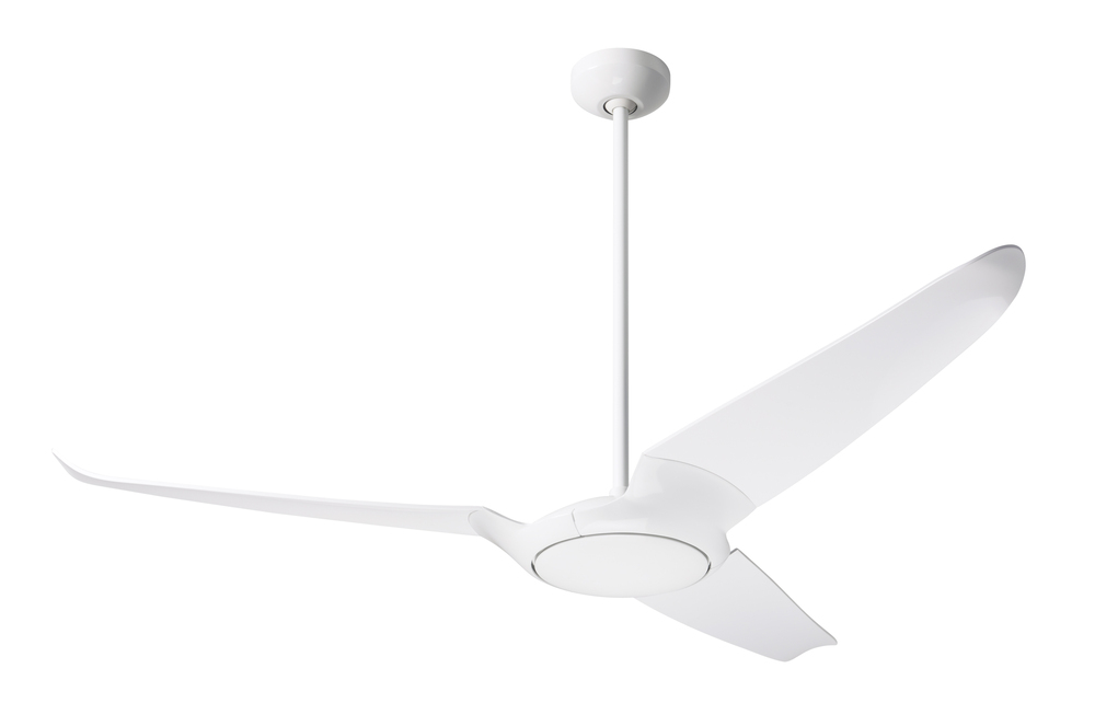 IC/Air (3 Blade ) Fan; Gloss White Finish; 56" White Blades; No Light; Wall Control