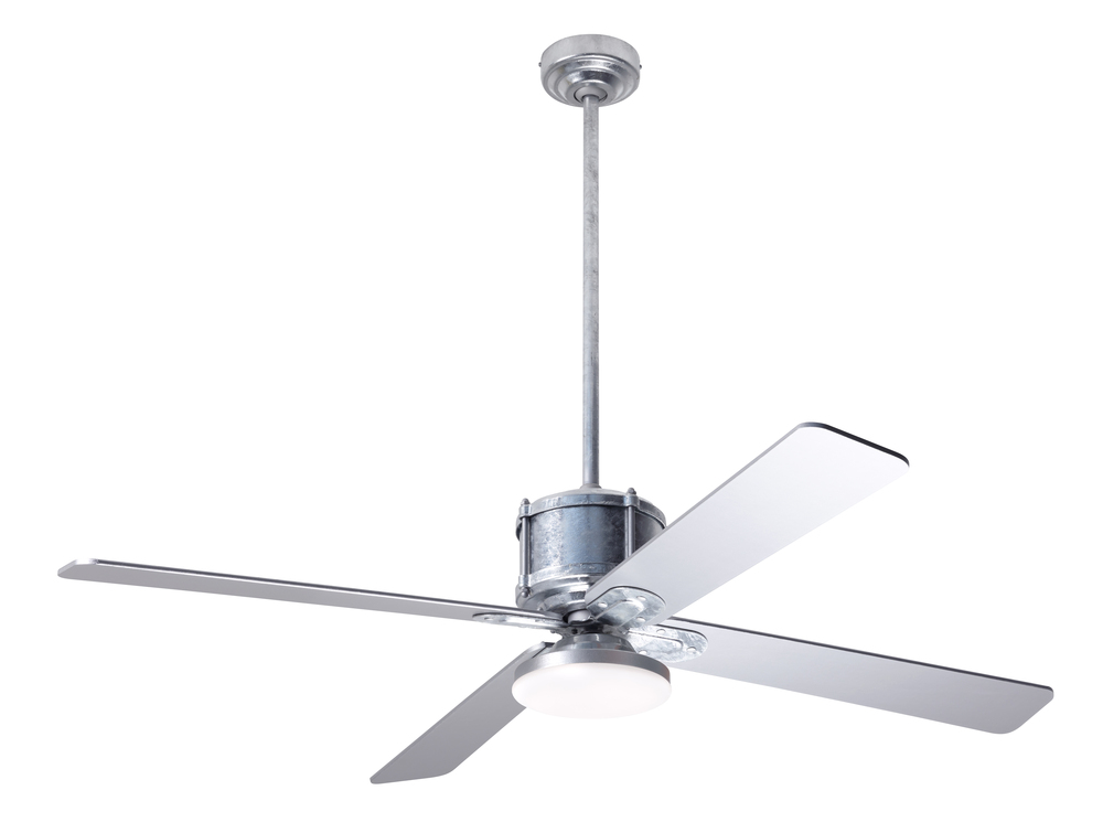 Industry DC Fan; Galvanized Finish; 50" Silver Blades; 20W LED Open; Remote Control