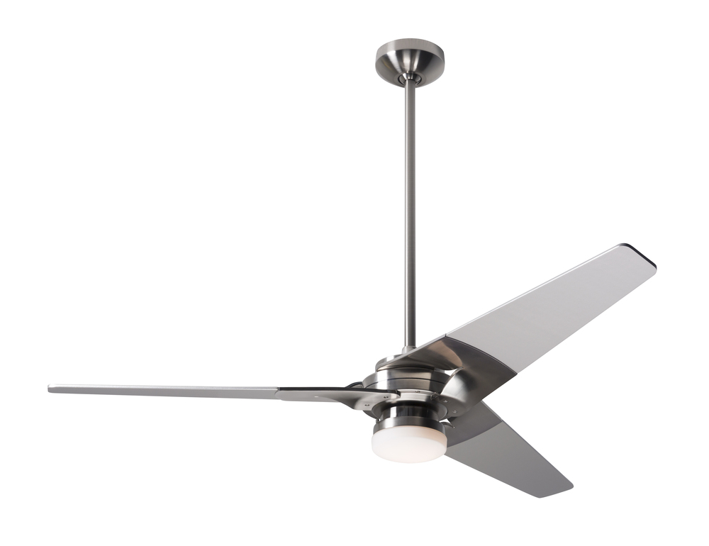 Torsion Fan; Bright Nickel Finish; 52" Nickel Blades; 17W LED; Fan Speed and Light Control (3-wi