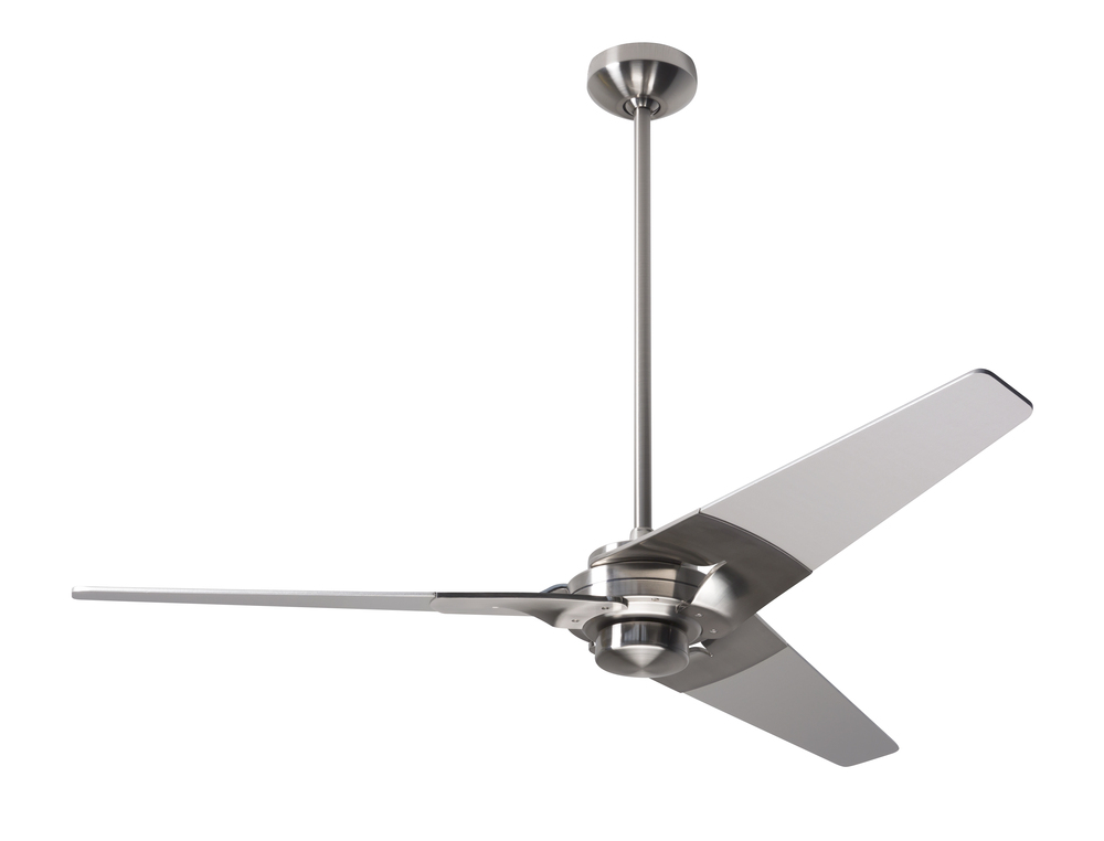 Torsion Fan; Bright Nickel Finish; 52" Graywash Blades; No Light; Fan Speed Control