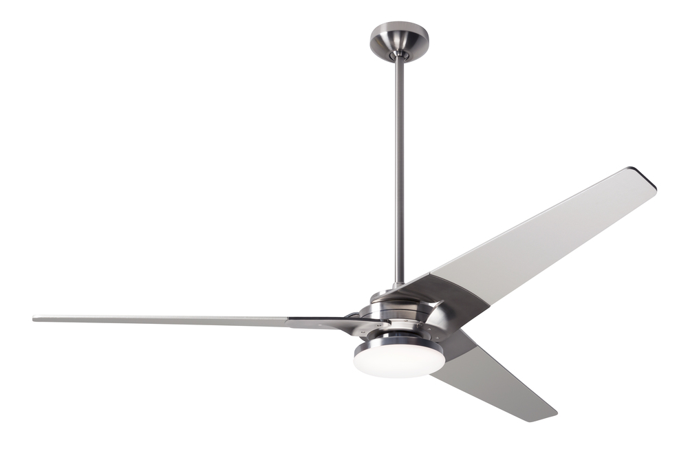 Torsion Fan; Bright Nickel Finish; 62" White Blades; 20W LED; Fan Speed and Light Control (3-wir