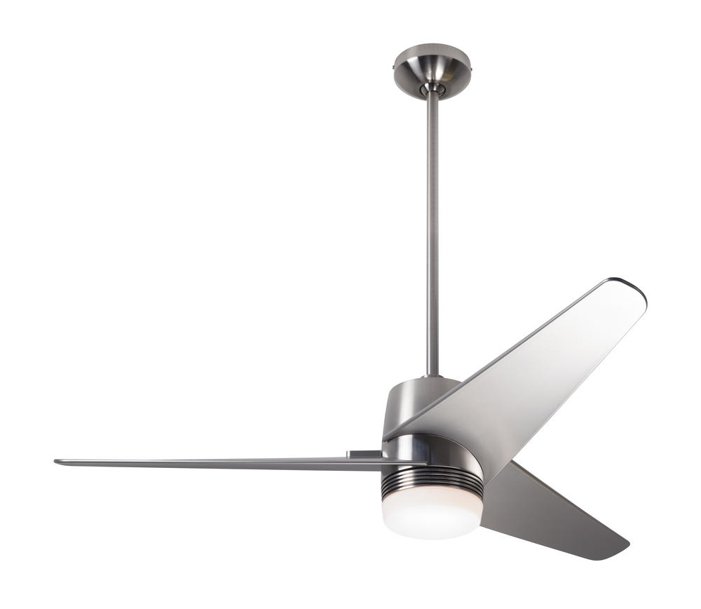 Velo DC Fan; Bright Nickel Finish; 48" Nickel Blades; 17W LED; Handheld Remote Control