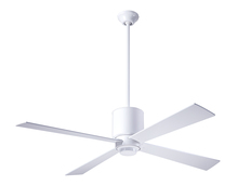 Modern Fan Co. LAP-GW-50-BK-NL-002 - Lapa Fan; Gloss White Finish; 50" Black Blades; No Light; Fan Speed and Light Control (3-wire)