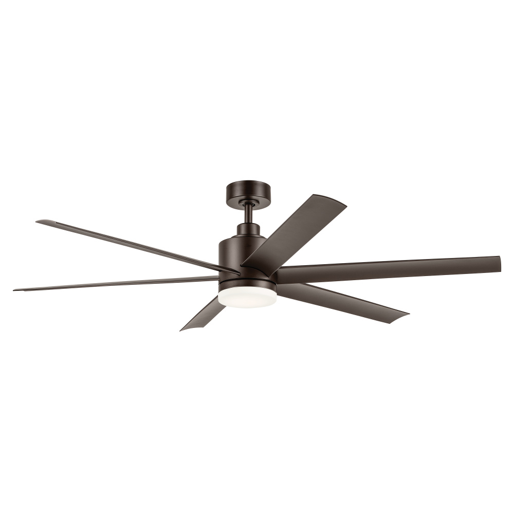 65 Inch Loa Ceiling Fan with Satin Etch Cased Opal Glass in Satin Natural Bronze