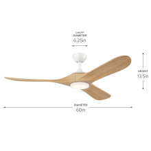 Kichler 310560MWH - 60 in Mylo Ceiling Fan with Satin Etch Cased Opal Glass in Matte White with White Maple Wood Blades