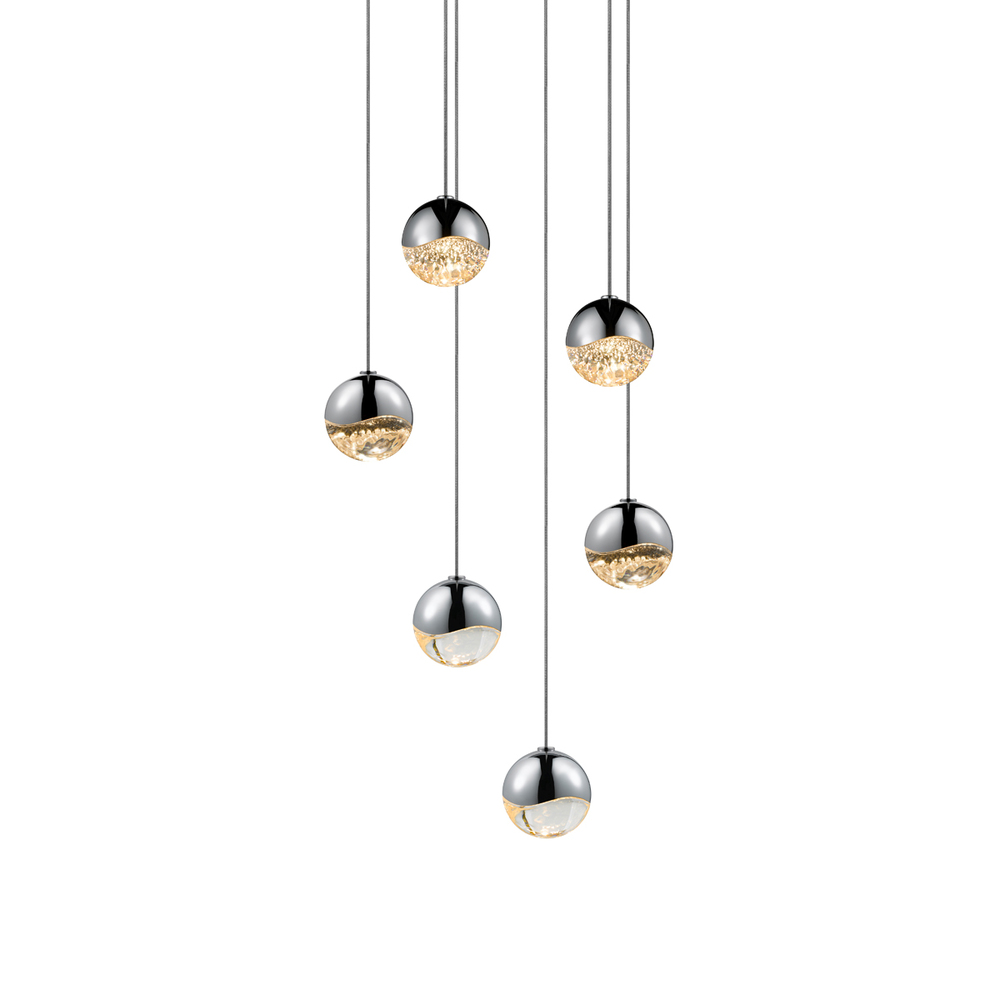 6-Light Round Small LED Pendant