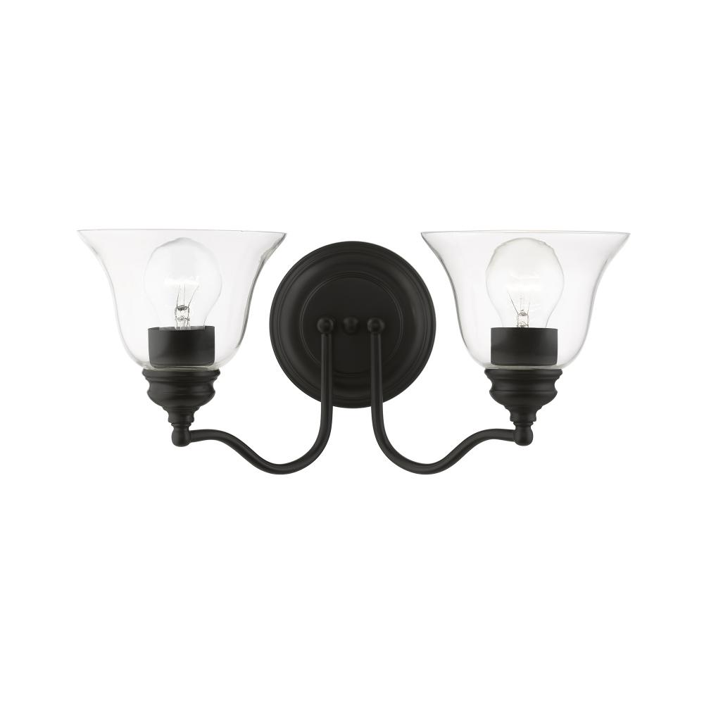 2 Light Black Vanity Sconce