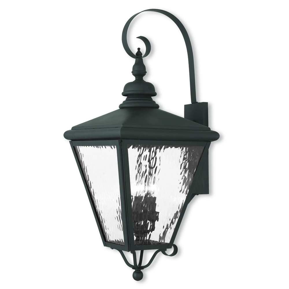 4 Light Black Outdoor Wall Lantern