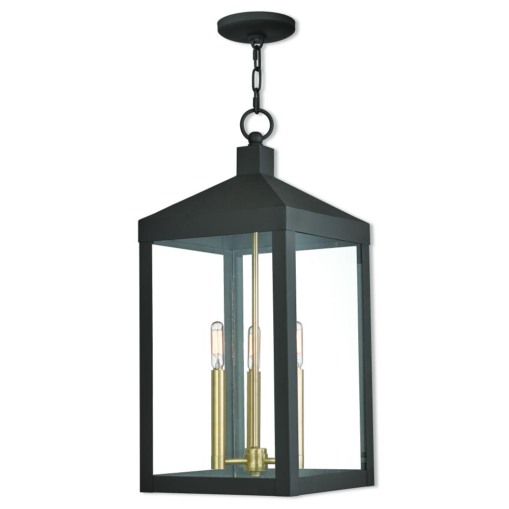 3 Lt BZ Outdoor Pendant Lantern