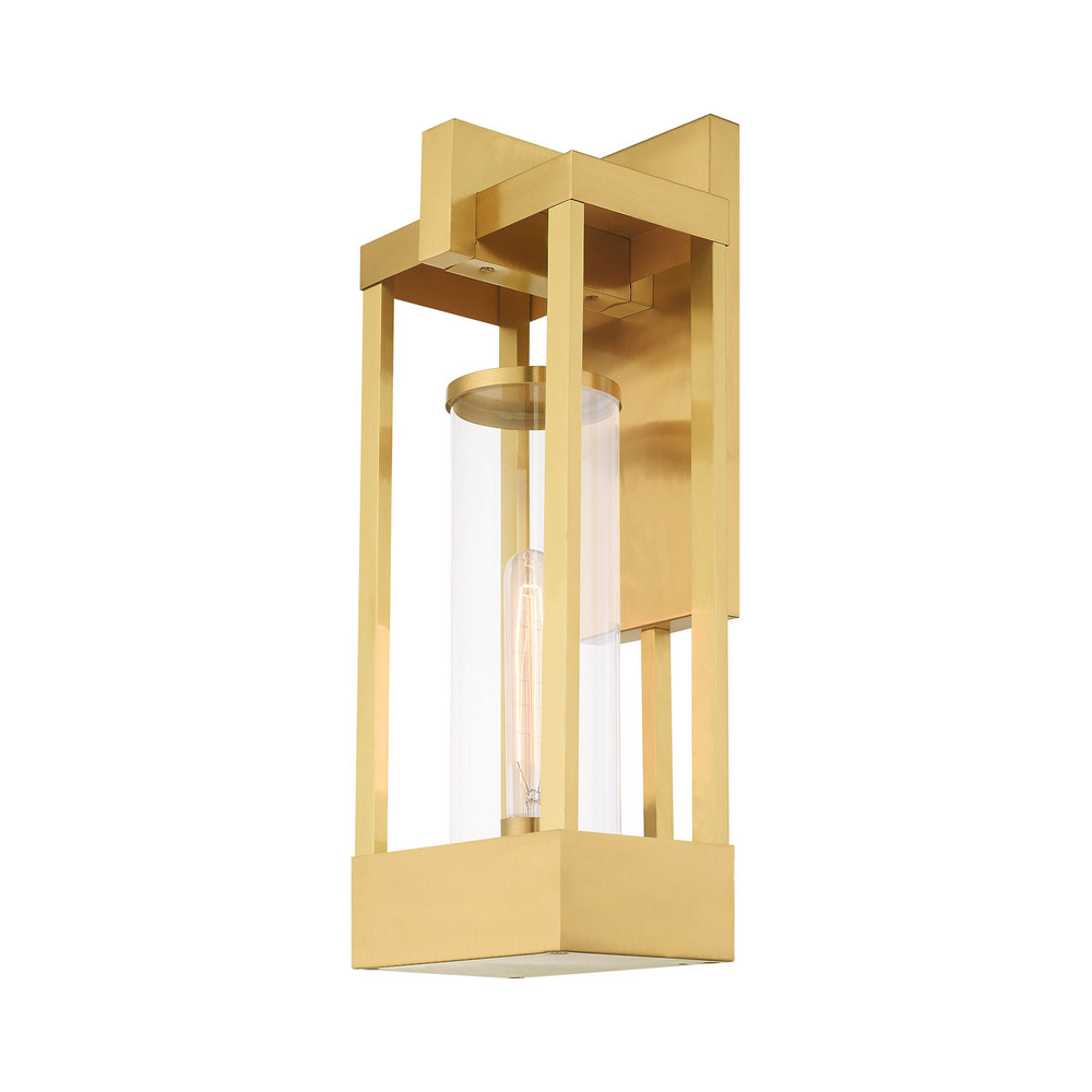 1 Lt Satin Brass Outdoor Wall Lantern