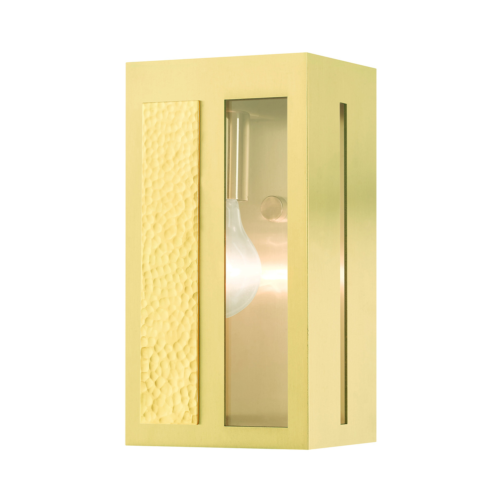 1 Lt Satin Brass Outdoor ADA Wall Lantern