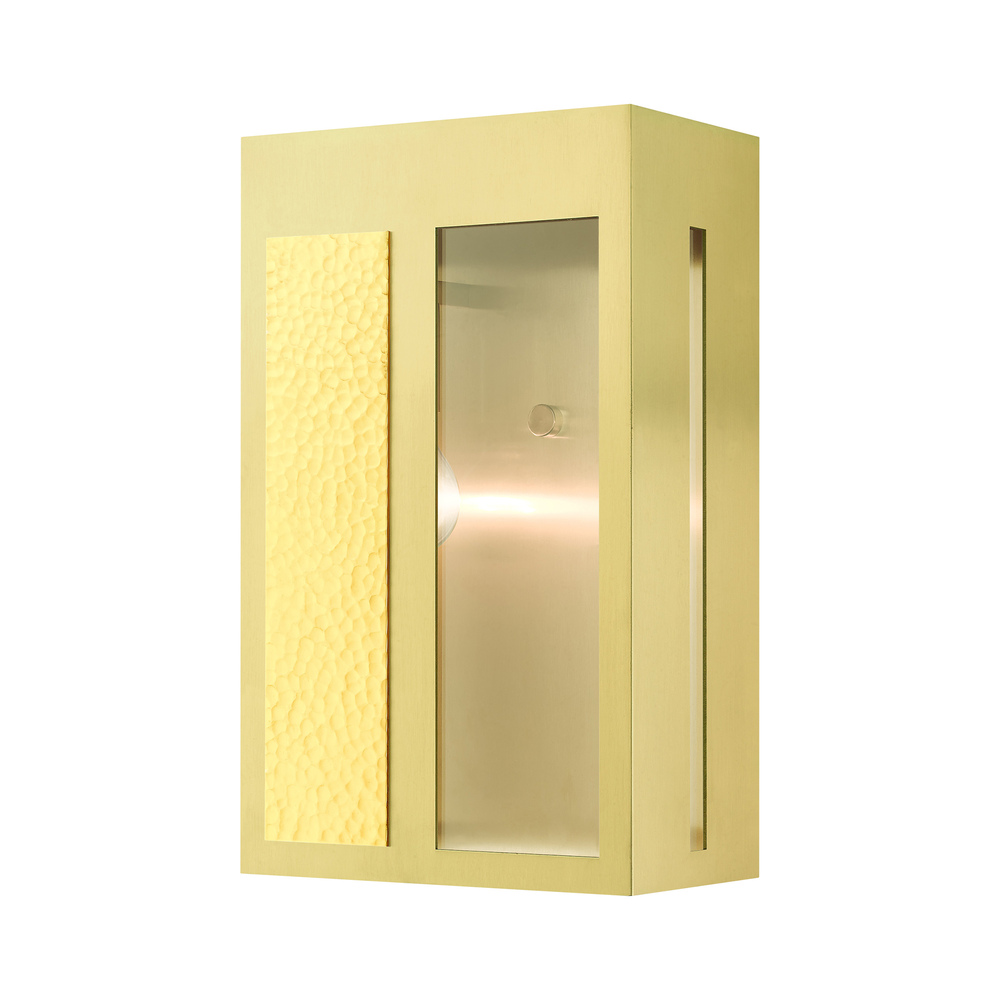 1 Lt Satin Brass Outdoor Wall Lantern