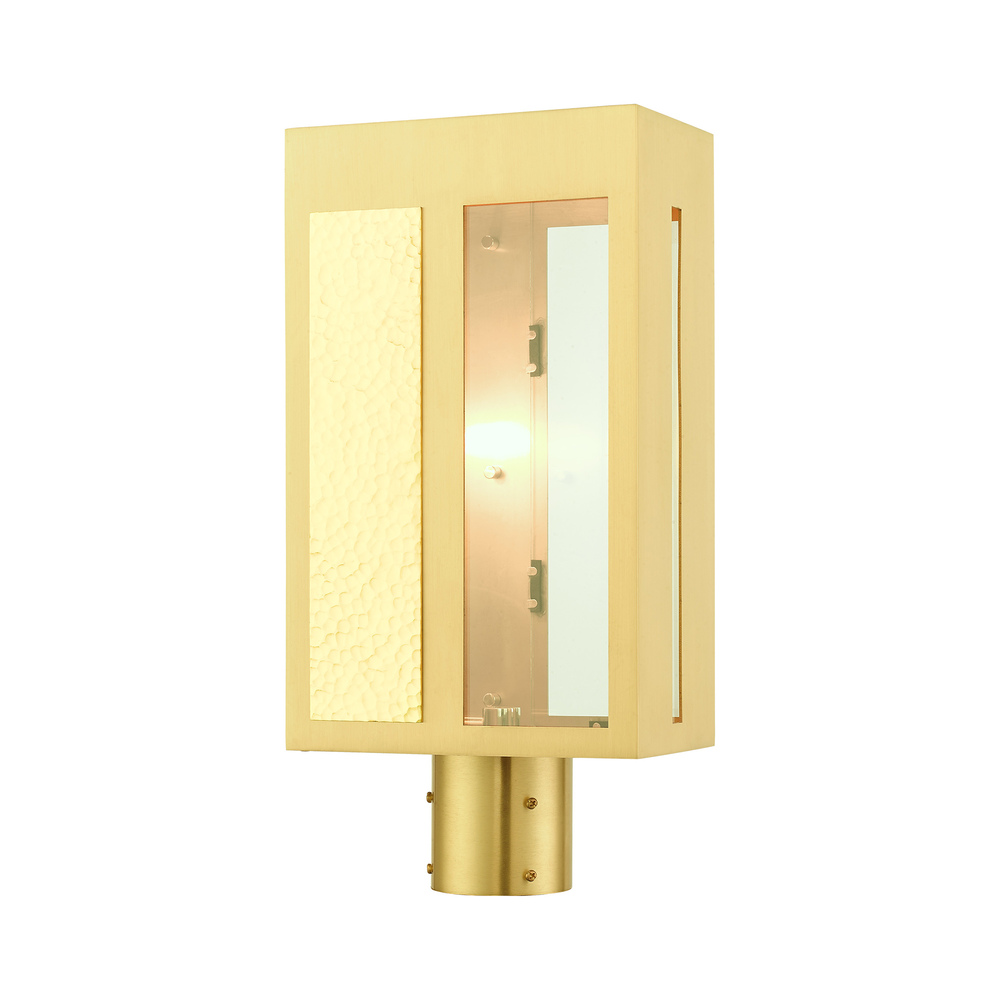 1 Lt Satin Brass Outdoor Post Top Lantern