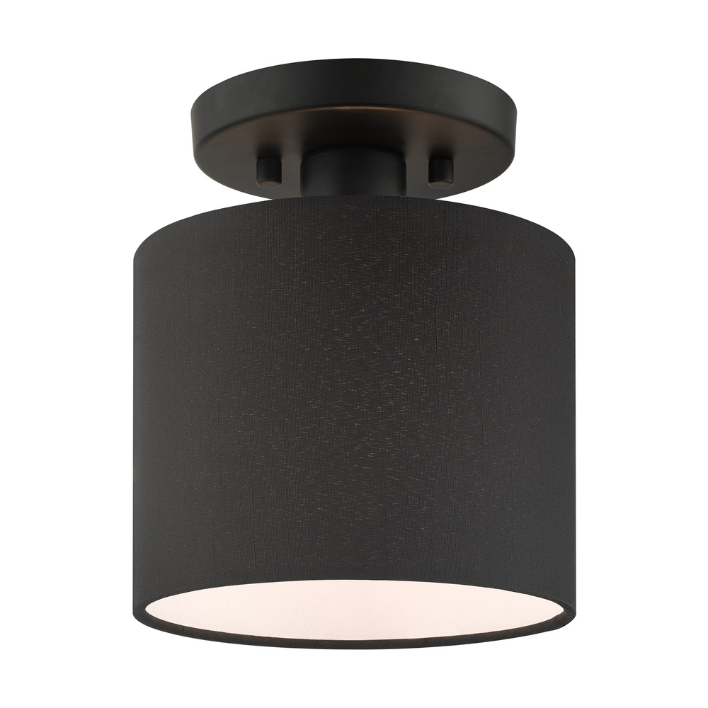 1 Lt Black Semi Flush