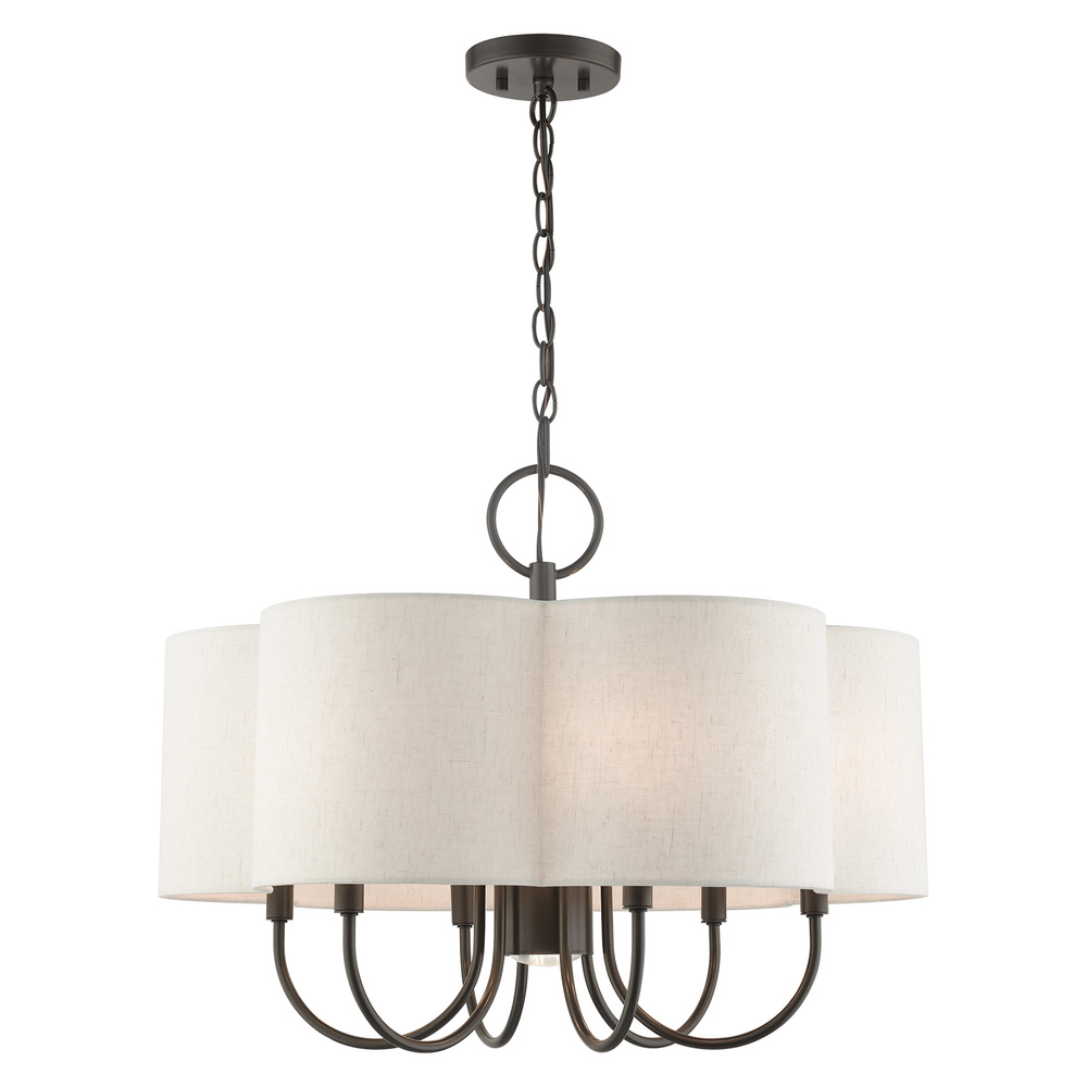 7 Lt English Bronze Chandelier