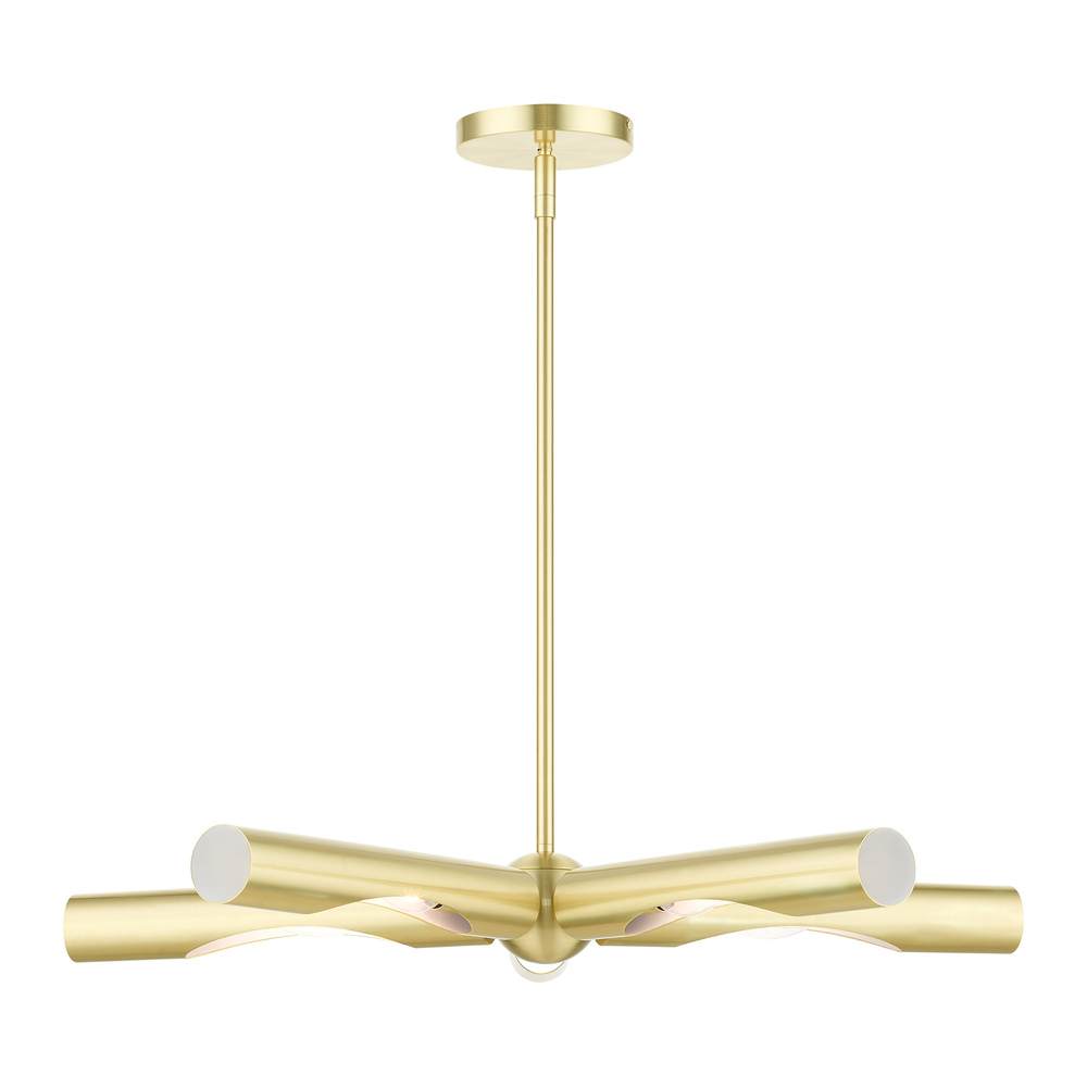 5 Lt Satin Brass Chandelier