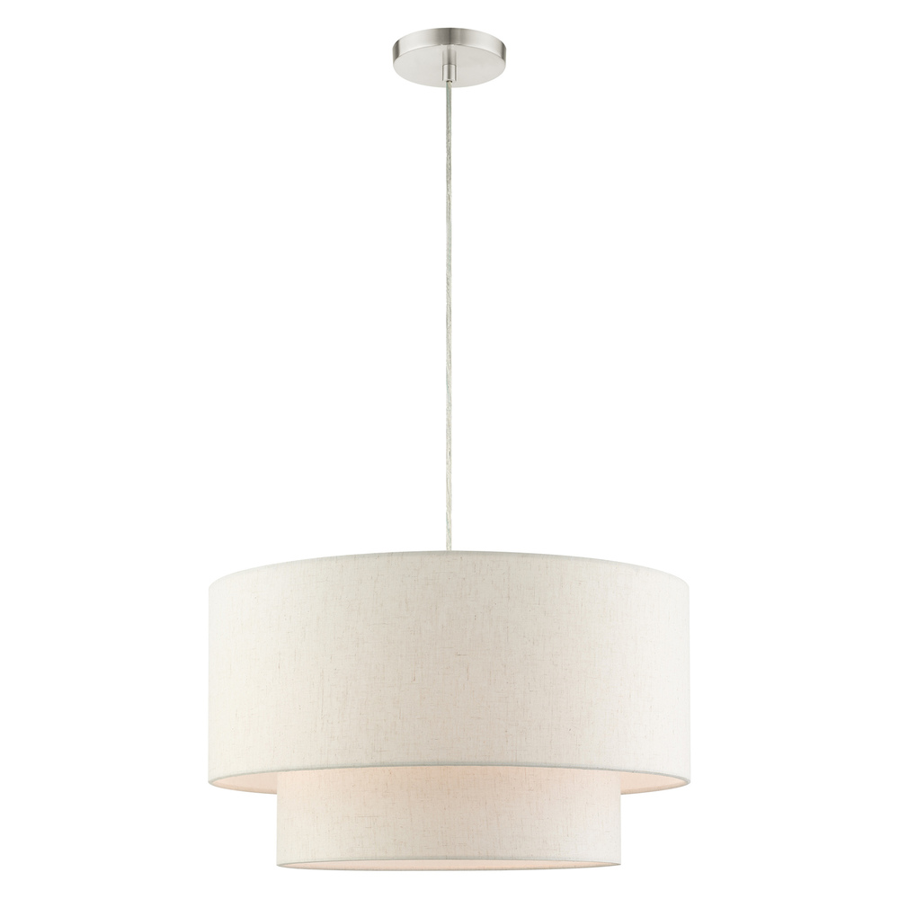 3 Lt Brushed Nickel Pendant