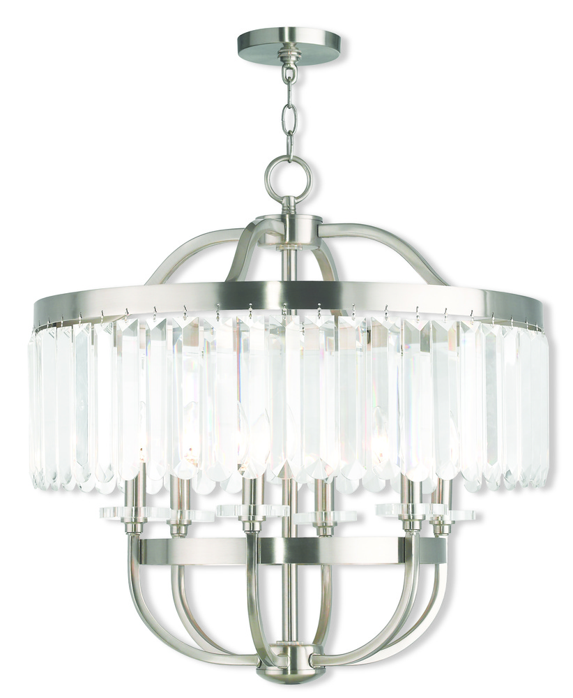 6 Light Brushed Nickel Chandelier