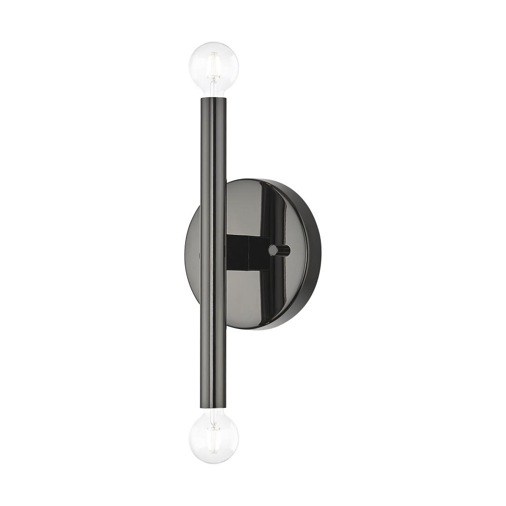 2 Light Black Chrome ADA Sconce