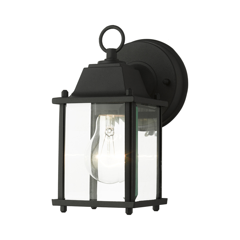 1 Lt Textured Black Outdoor Wall Lantern