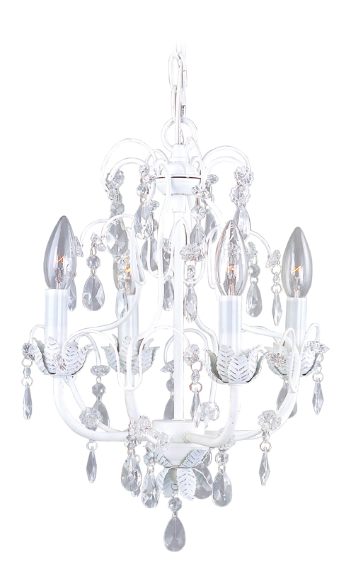 4 Light Antique White Chandelier