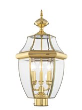 Livex Lighting 2354-02 - 3 Light PB Outdoor Post Lantern