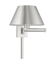 Livex Lighting 40030-91 - 1 Lt Brushed Nickel Swing Arm Wall Lamp