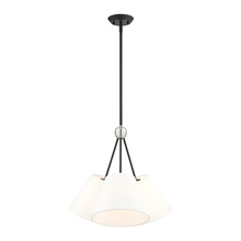 Livex Lighting 40563-04 - 3 Lt Black Shaded Chandelier