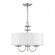 Livex Lighting 42983-91 - 3 Light Brushed Nickel Pendant Chandelier