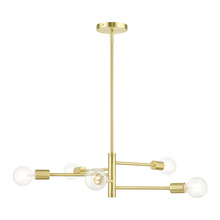 Livex Lighting 45865-12 - 5 Lt Satin Brass Chandelier