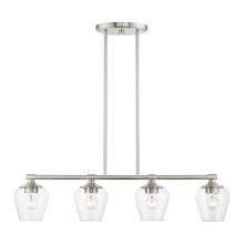 Livex Lighting 46724-91 - 4 Light Brushed Nickel Linear Chandelier