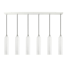 Livex Lighting 46757-69 - 6 Lt Shiny White Finish Linear Pendant