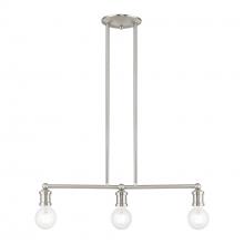 Livex Lighting 47163-91 - 3 Light Brushed Nickel Linear Chandelier