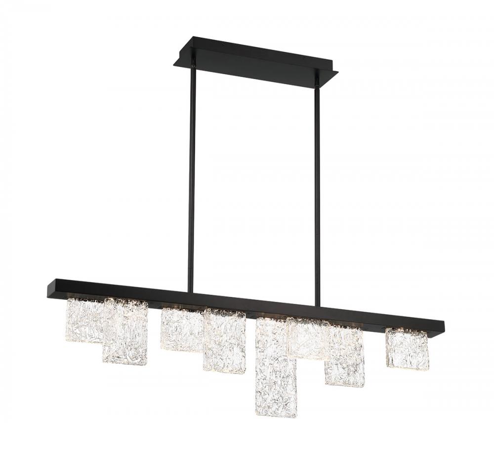 Siena, 8 Light Linear Chandelier, Brushed Black