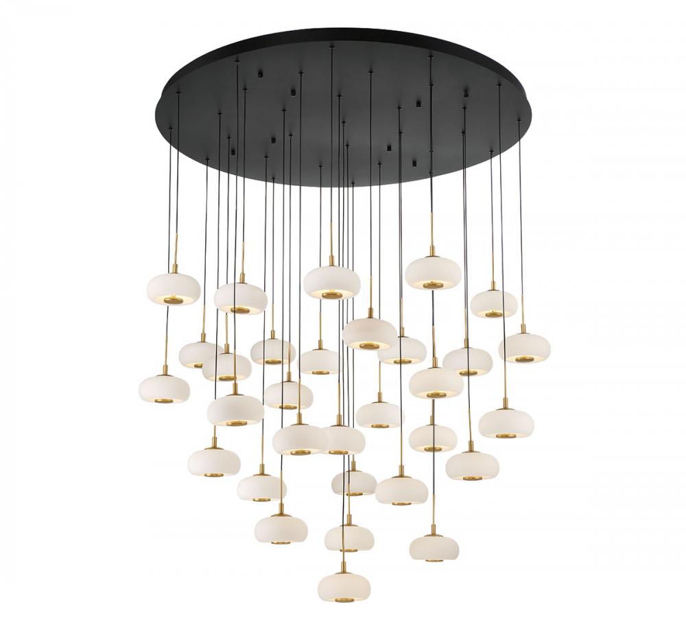 Adelfia, 31 Light LED Grand Chandelier, Matte Black