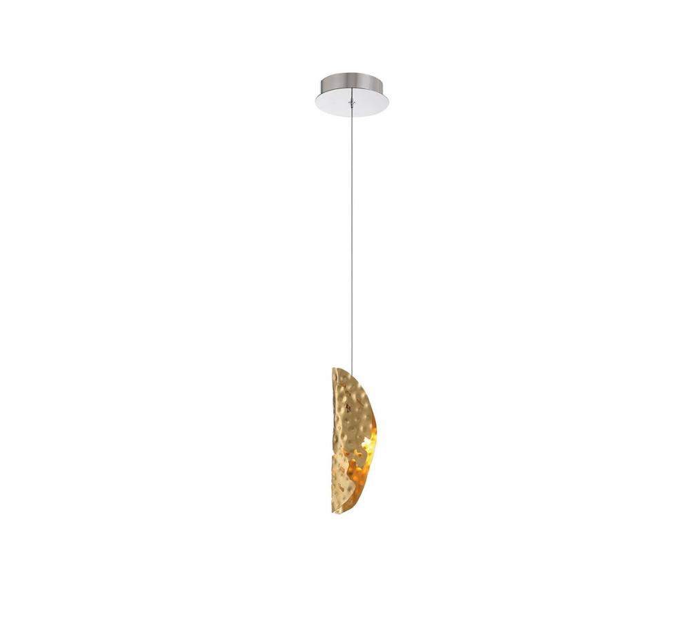 Sorrento, 1 Light LED Pendant, Copper, Chrome Canopy