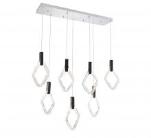 Lib & Co. US 10105-01 - Catania, 7 Light Rectangular LED Chandelier, Chrome