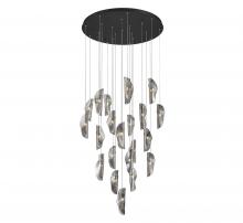 Lib & Co. US 10167-019-02 - Sorrento, 21 Light Round LED Chandelier, Smoke, Black Canopy