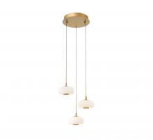 Lib & Co. US 10194-030 - Adelfia, 3 Light Round LED Pendant, Painted Antique Brass