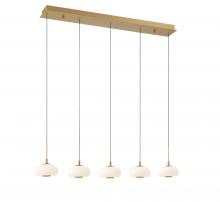 Lib & Co. US 10199-030 - Adelfia, 5 Light Linear LED Chandelier, Painted Antique Brass