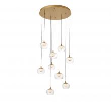 Lib & Co. US 10213-030 - Manarola, 9 Light Round LED Chandelier, Painted Antique Brass