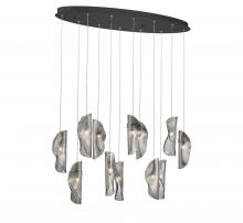 Lib & Co. US 12034-019-02 - Sorrento, 12 Light Oval LED Chandelier, Smoke, Black Canopy