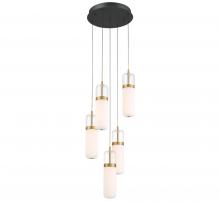 Lib & Co. US 12264-02 - Verona, 5 Light Round LED Chandelier, Matte Black