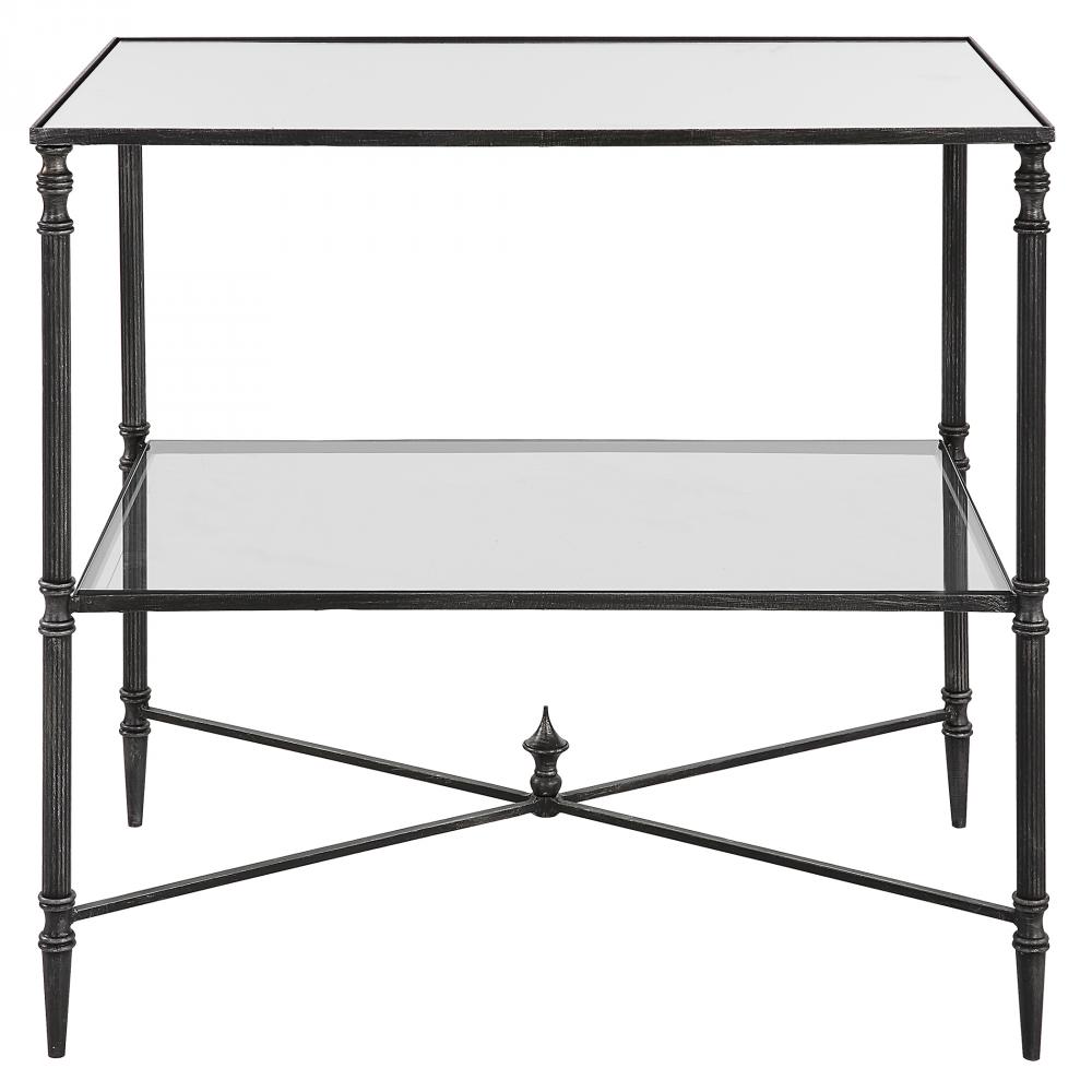 Henzler Mirrored Steel Lamp Table