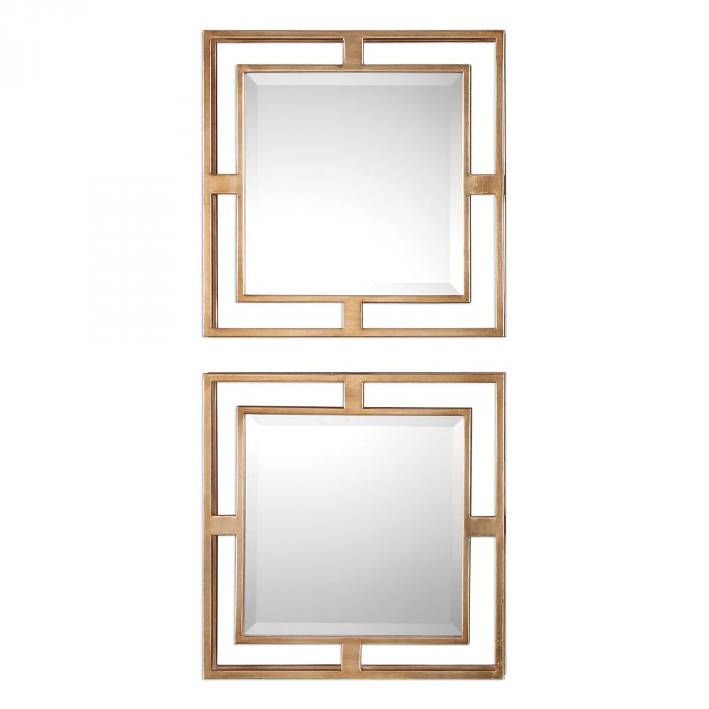 Uttermost Allick Gold Square Mirrors Set/2