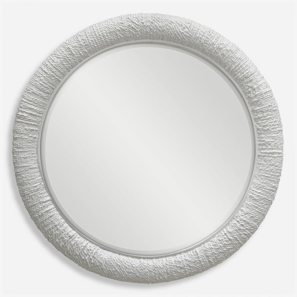 Mariner White Round Mirror