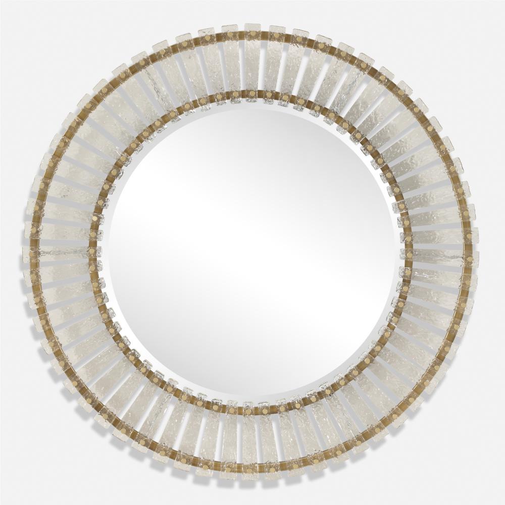 Denali Textured Glass Round Mirror